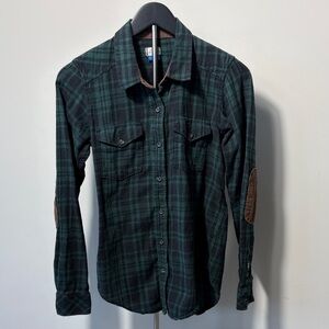 Kavu Dark Green Plaid Button Down Shirt